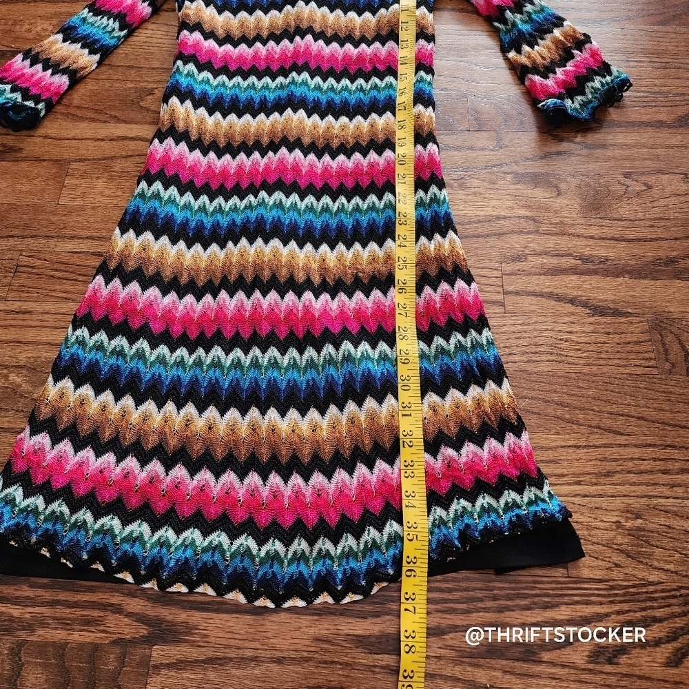 Trina Turk Colorful Chevron Knit Dress size 8 - Picture 7 of 10